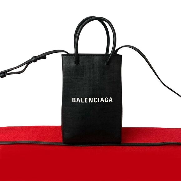 Balenciaga Shopping Phone Holder Leather 2way Bag - Picture 1 of 10